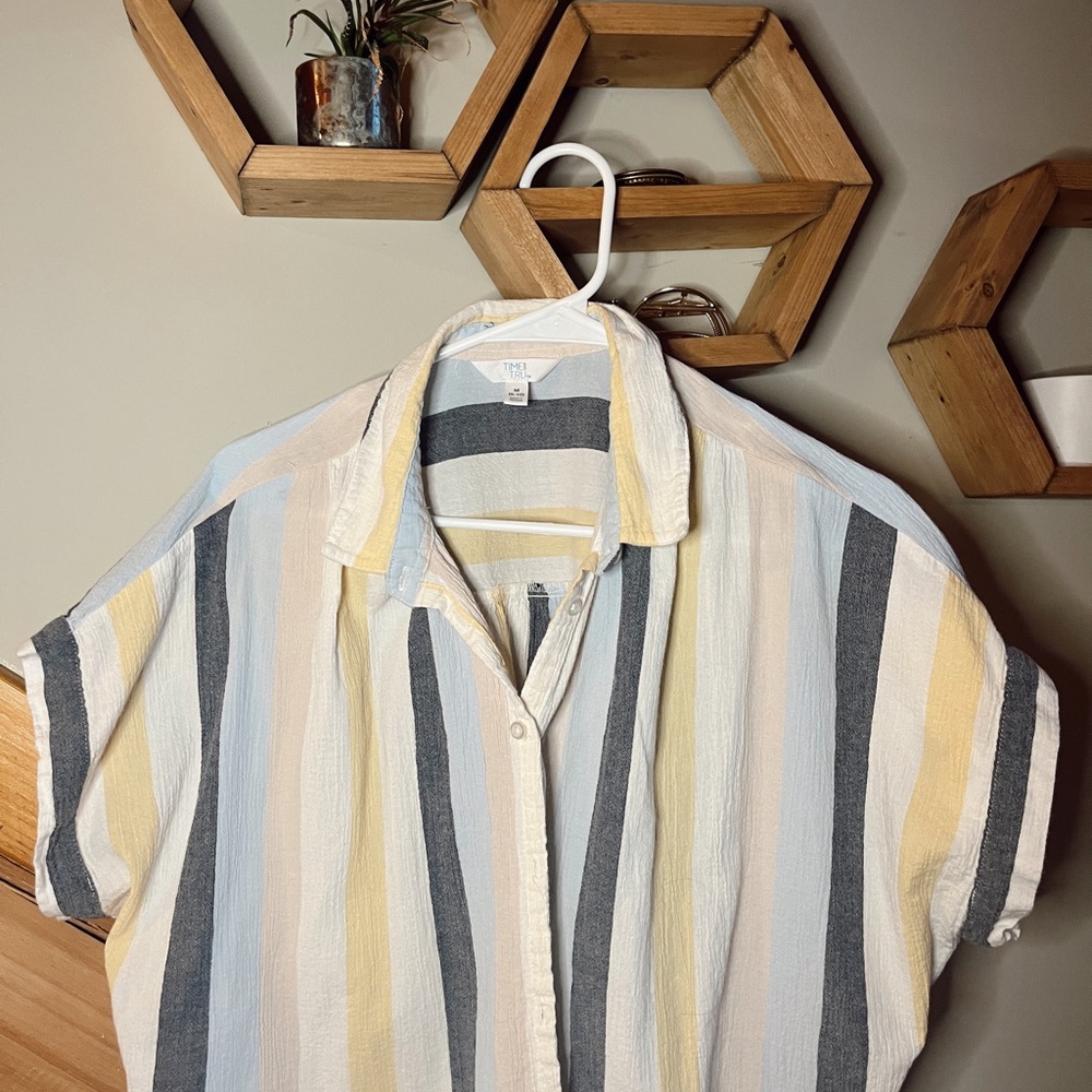 Oversized patterned button up